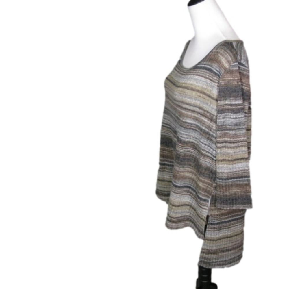 AVA James Multi Color Striped 3/4 Sleeve Tunic Size Large